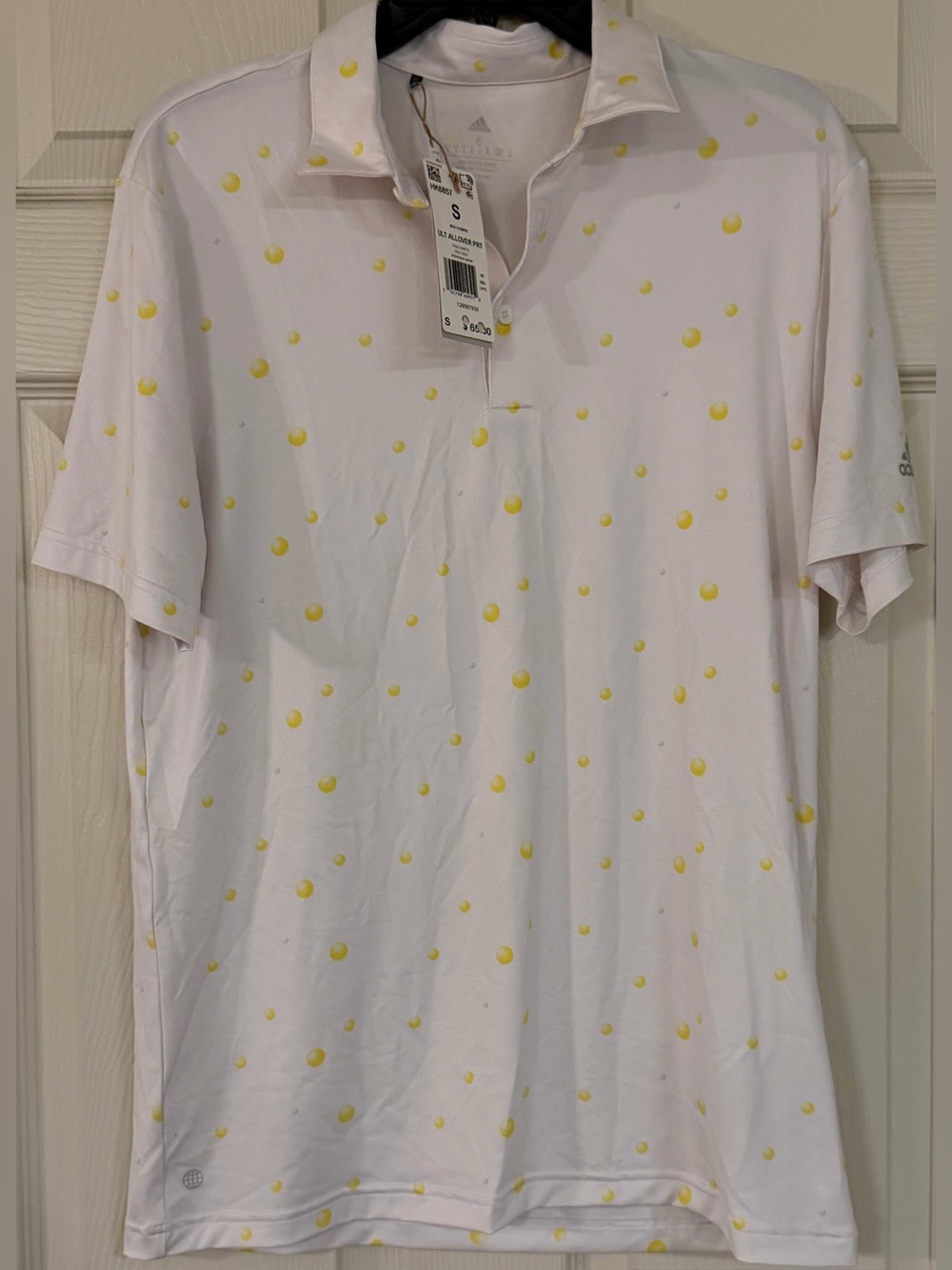 Adidas Men's Golf Polo White/Yellow Size Small